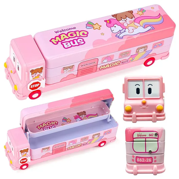 Pink_Bus_Shape_3_Compartments_Moving_Tyre'S_&_Sharpener_Geometry_Case_For_Boys_&_Girls_(Panda_Bus)_(10_X_4_X_4_Cm)