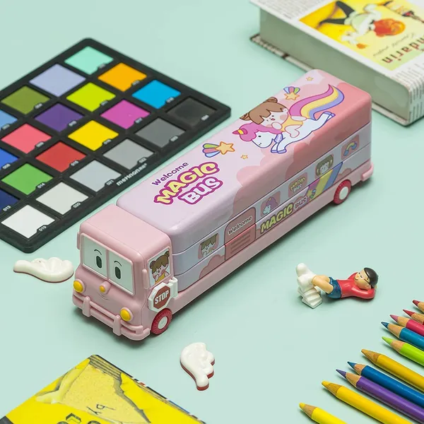 Pink_Bus_Shape_3_Compartments_Moving_Tyre'S_&_Sharpener_Geometry_Case_For_Boys_&_Girls_(Panda_Bus)_(10_X_4_X_4_Cm)