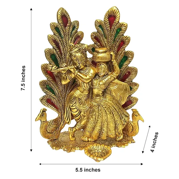 Golden_Metal_Peacock_Design_Radha_Krishna_Idol_Showpiece_With_Diya_For_Puja_And_Home_Decor_(6.6_Inch_X_5.4_Inch)