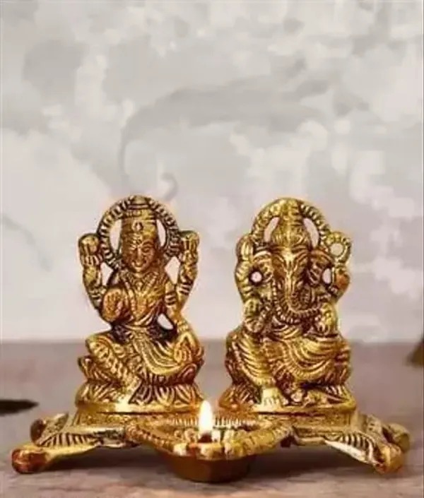 Golden_Plated_God_Idol_Of_Ganesh_&_Laxmi_Ji_(10L_X_10W_X_8H_Cm)