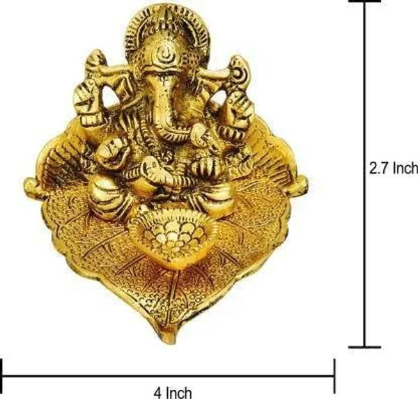 Golden_Metal_Hand_Craved_Lord_Ganesha_With_Diya_Figurine_For_Home_Temple_(10L_X_10W_X_7H_Cm)