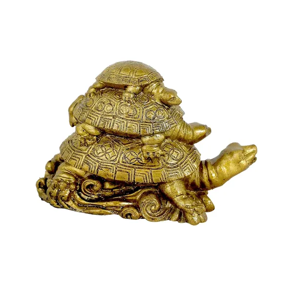 Golden_Vastu_Feng_Shui_Triple_Tortoise_Turtle_Family_(40L_X_30W_X_20H_Mm)
