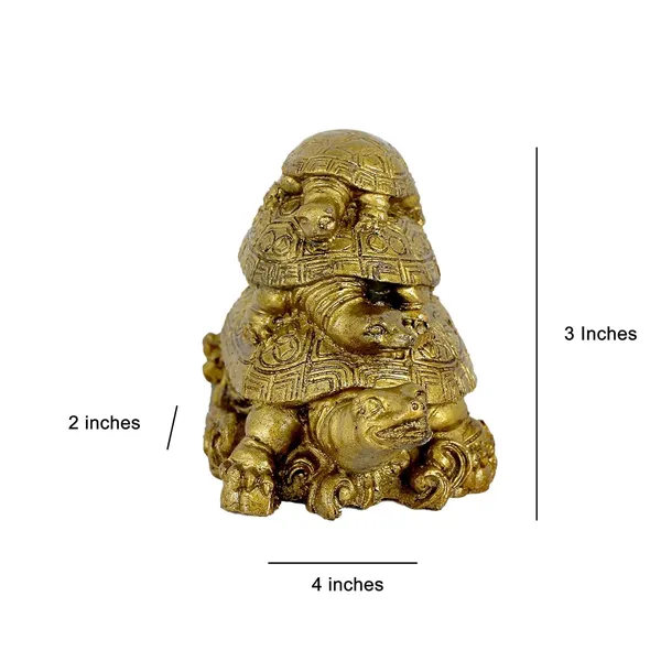 Golden_Vastu_Feng_Shui_Triple_Tortoise_Turtle_Family_(40L_X_30W_X_20H_Mm)