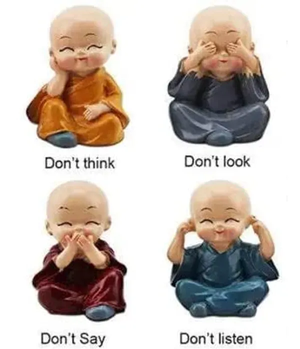 Multicolor_Polyresin_Small_Baby_Monk_Buddha_Showpiece_For_Car_Dash,_Living_Room,_Office_Decoration_Status_(6L_X_4W_X_6.5H_Cm)_(Set_Of_4)