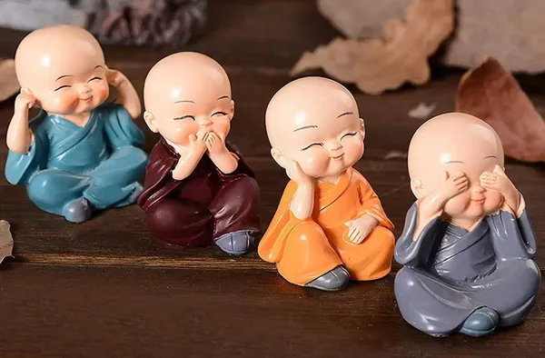 Multicolor_Polyresin_Baby_Monk_Buddha_Showpiece_For_Car_Dash,_Living_Room,_Office_Decoration_(6L_X_4W_X_6.5H_Cm)_(Set_Of_4)