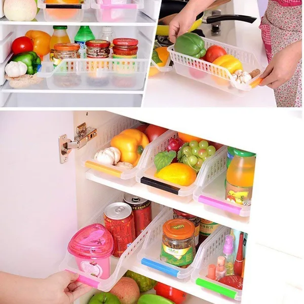 Multicolor_Silicone_Spatula_And_Brush,_2_In_1_Cutter_&_Peeler,Fridge_Storage_Basket_Shelf_Organizer_(10_X_10_X_8_Cm)_(Set_Of_3)