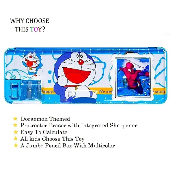 Multicolor_Magnetic_Pencil_Box_With_Calculator_&_Dual_Sharpener_For_Kids_(Doraemon)_(24_X_9_X_3_Cm)
