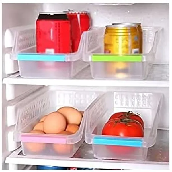 White_Refrigerator_Drawer_Fruit_Vegetables_Storage_Basket_(15_X_10_X_8_Cm)_(4_Pc)