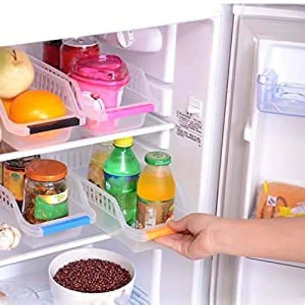 White_Refrigerator_Drawer_Fruit_Vegetables_Storage_Basket_(15_X_10_X_8_Cm)_(4_Pc)