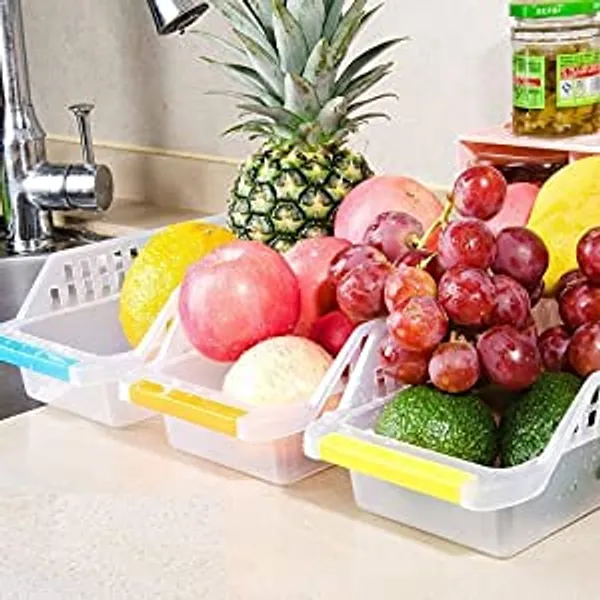 White_Refrigerator_Drawer_Fruit_Vegetables_Storage_Basket_(15_X_10_X_8_Cm)_(4_Pc)