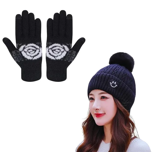 Black_Cozy_Knit_Beanie_And_Fleece-Lined_Gloves_Set_For_Women
