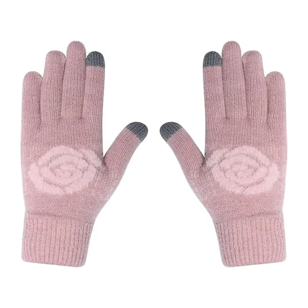 Rose_Pink_Cozy_Knit_Beanie_And_Fleece-Lined_Gloves_Set_For_Women