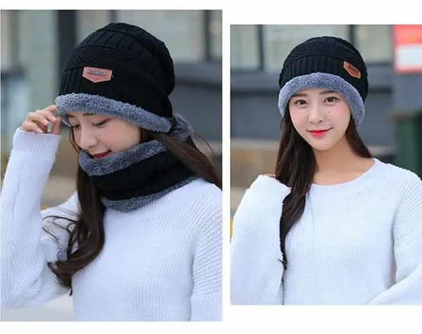 Black_Winter_Beanie_And_Gloves_Set_For_Women_(Pack_Of_2)
