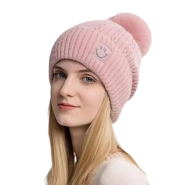 Pink_Fleece_Lined,_Soft_Knit_Winter_Beanie_For_Women_And_Girls