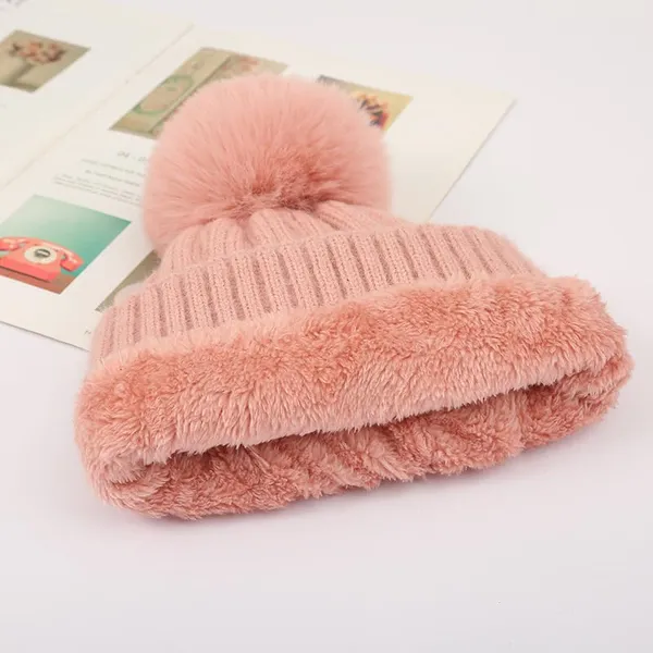Rose_Pink_Soft_Woolen_Beanie_Cap_For_Women_&_Girls