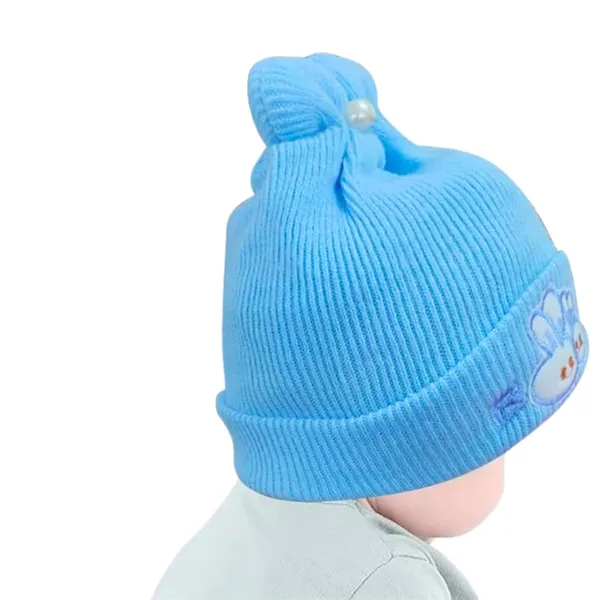 Cream_&_Blue_Newborn_Baby_Winter_Beanie_Cap_With_Ear_Protection_(Pack_Of_4)