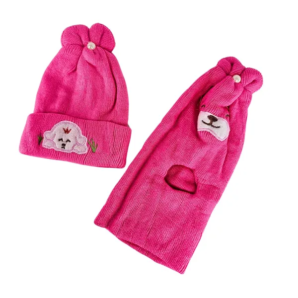 Pink_&_Cream_Newborn_Baby_Winter_Beanie_Cap_With_Ear_Protection_(Pack_Of_4)