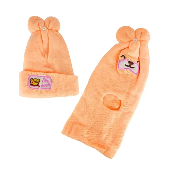 Pink_&_Orange_Newborn_Baby_Winter_Beanie_Cap_With_Ear_Protection_(Pack_Of_4)