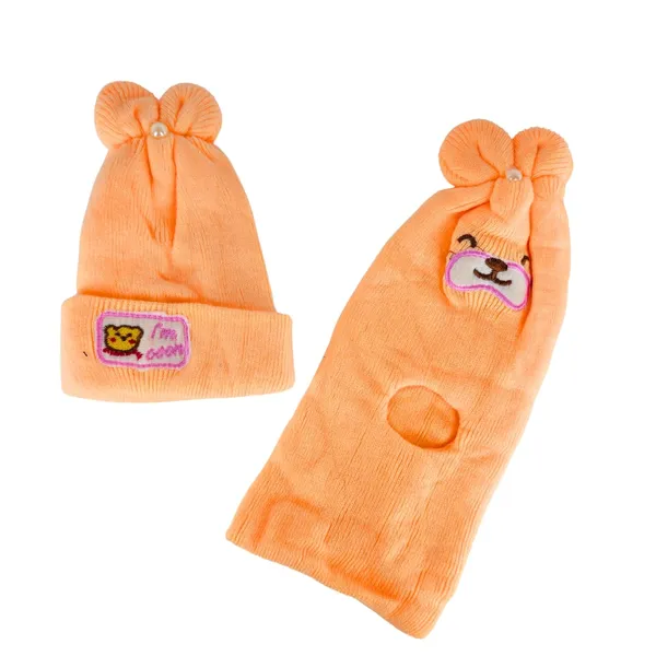 Orange_&_Pink_Newborn_Baby_Winter_Beanie_Cap_With_Ear_Protection_(Pack_Of_4)