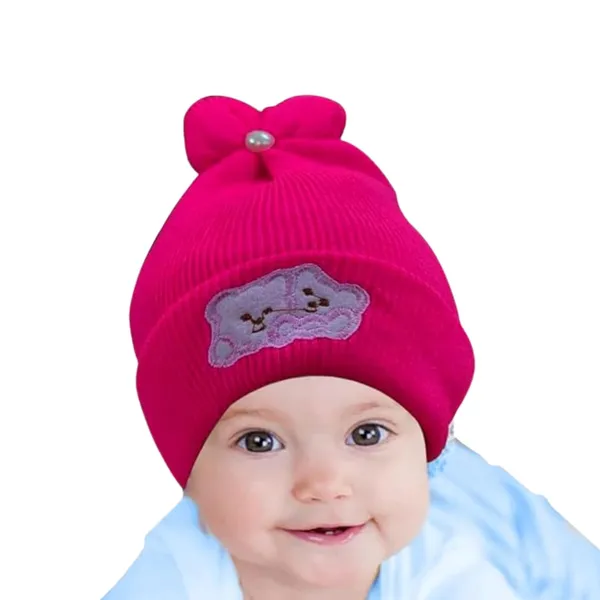 Orange_&_Pink_Newborn_Baby_Winter_Beanie_Cap_With_Ear_Protection_(Pack_Of_4)