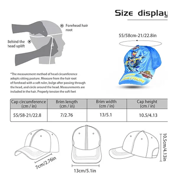 Blue_Kids_Superhero_And_Princess_Baseball_Cap