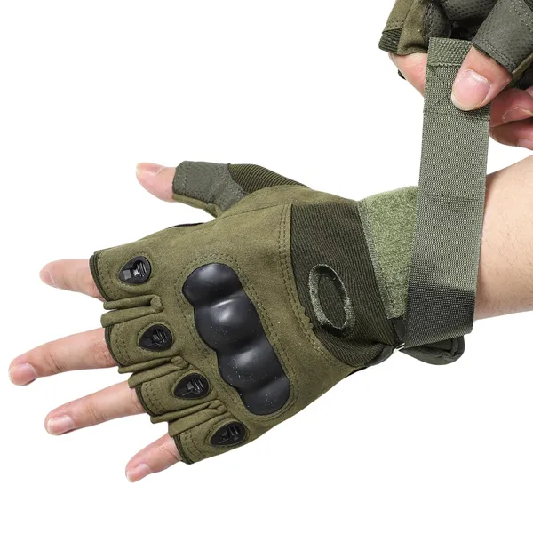Green_Unisex_Half-Finger_Tactical_Gloves_For_Men_And_Women