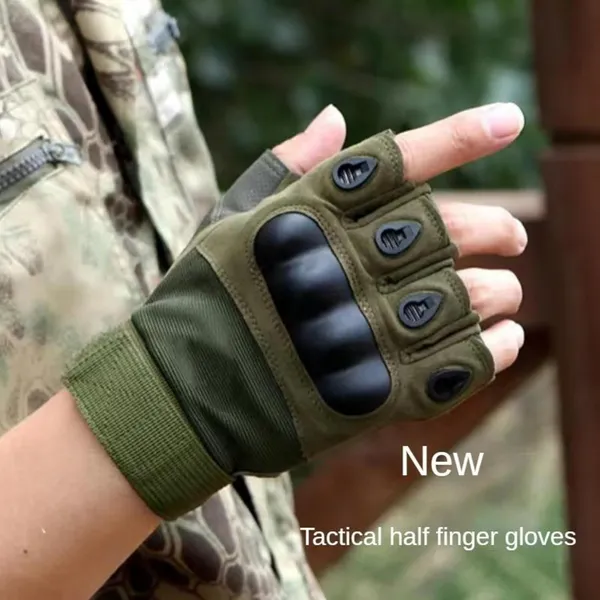 Green_Unisex_Half-Finger_Tactical_Gloves_For_Men_And_Women