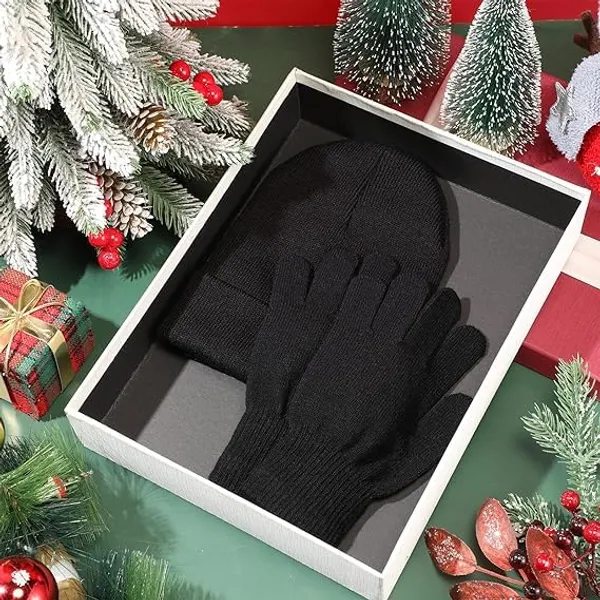 Black_Winter_Beanie_Hat_Gloves_Set_For_Women_&_Men