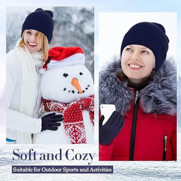 Navy_Winter_Beanie_Hat_Gloves_Set_For_Women_&_Men