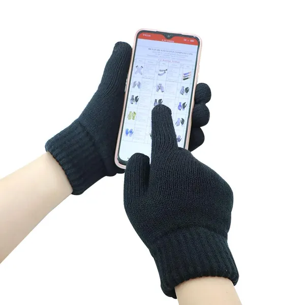 Black_Thermal_Wool_Blend_Winter_Gloves_For_Men_And_Women_With_Ribbed_Cuffs