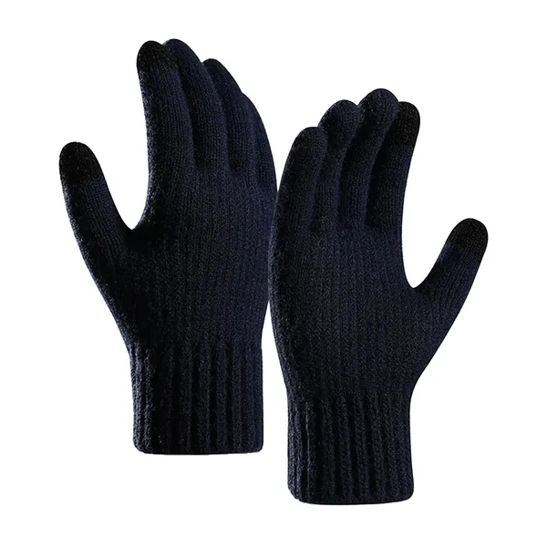 Navy_Blue_Thermal_Wool_Blend_Winter_Gloves_For_Men_And_Women_With_Ribbed_Cuffs