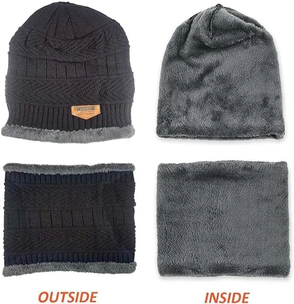 Black_Winter_Slouchy_Beanie_Snow_Knit_Skull_Cap_&_Gloves_For_Women