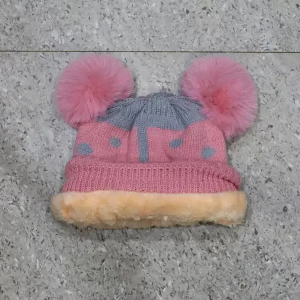 Pink_Winter_Beanie_Cap_Cute_Pom-Pom_Hat_For_Boys_&_Girls