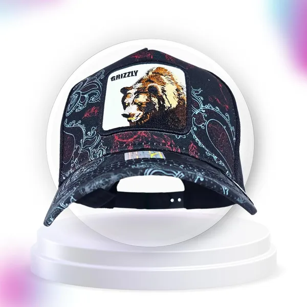 Navy_Unique_Animal_Themed_Snapback_Hat_With_Wolf_Print_Patch