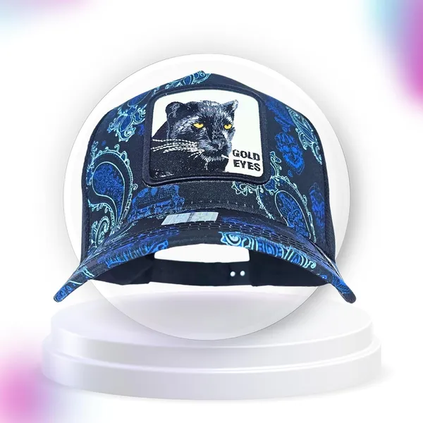 Navy_Blue_Unique_Animal_Themed_Snapback_Hat_With_Wolf_Print_Patch