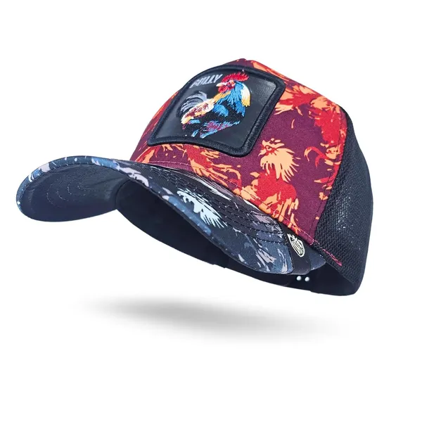 Red_Unique_Animal_Themed_Snapback_Hat_With_Wolf_Print_Patch