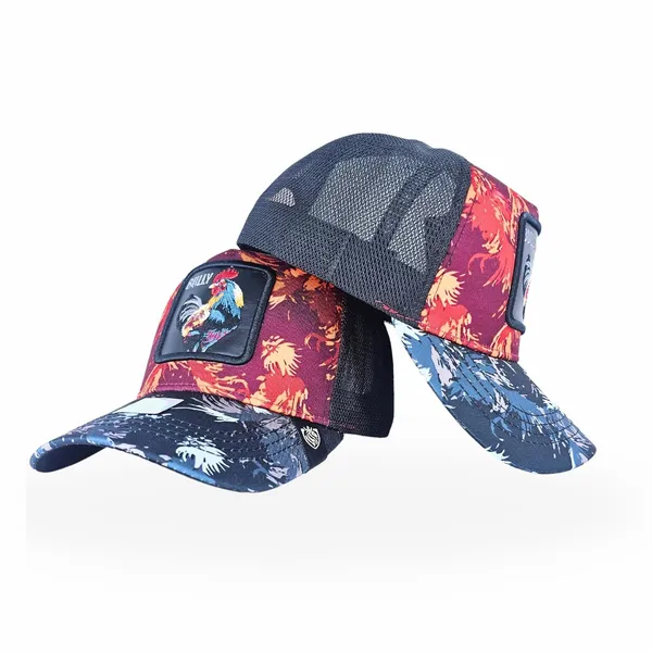 Red_Unique_Animal_Themed_Snapback_Hat_With_Wolf_Print_Patch
