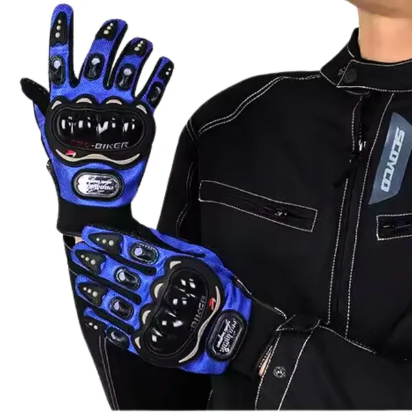 Blue_Unisex_Full_Finger_Motorcycle_Tactical_Gloves_For_Men_&_Women