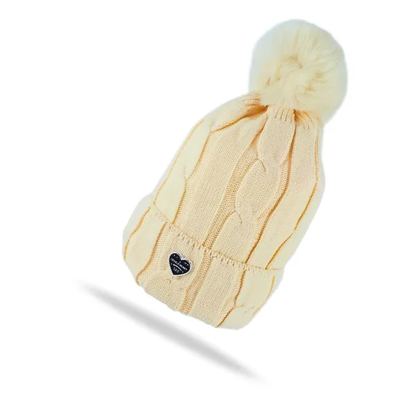 Cream_Stylish_Pom_Pom_Winter_Hat_For_Women