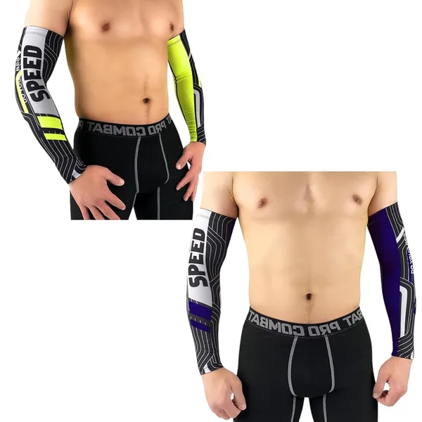 Neon_&_Blue_Sun_UV_Protection_Cooling_Compression_Sleeves_For_Outdoor_Sports,_Bike_Riding,_Golf,_Running,_Driving_(Pack_Of_2)