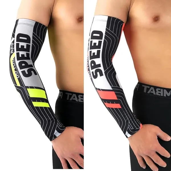 Neon_&_Red_Sun_UV_Protection_Cooling_Compression_Sleeves_For_Outdoor_Sports,_Bike_Riding,_Golf,_Running,_Driving_(Pack_Of_2)