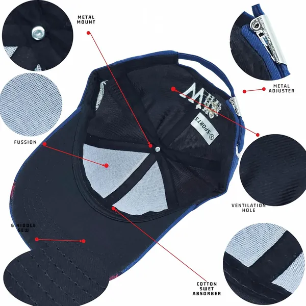 Navy_Comfortable_Fit_With_Strap_Breathable_Cotton_Sports_W_Baseball_Cap