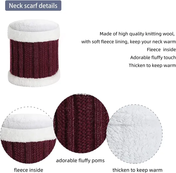 Maroon_3_In_1_Warm_Thick_Lining_Slouchy_Beanie_Hats_Scarf_Touch_Screen_Gloves_For_Womens_&_Girls