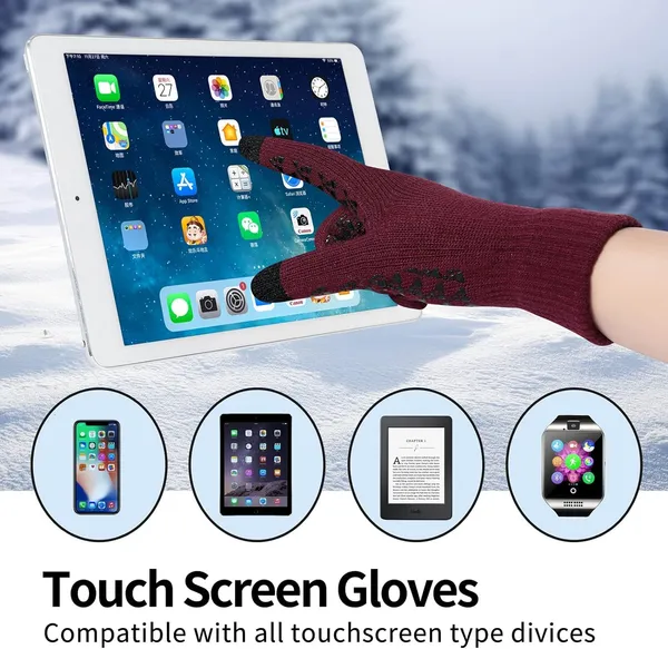 Maroon_3_In_1_Warm_Thick_Lining_Slouchy_Beanie_Hats_Scarf_Touch_Screen_Gloves_For_Womens_&_Girls