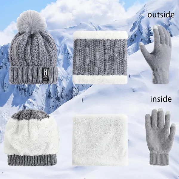 Silver_3_In_1_Warm_Thick_Lining_Slouchy_Beanie_Hats_Scarf_Touch_Screen_Gloves_For_Womens_&_Girls