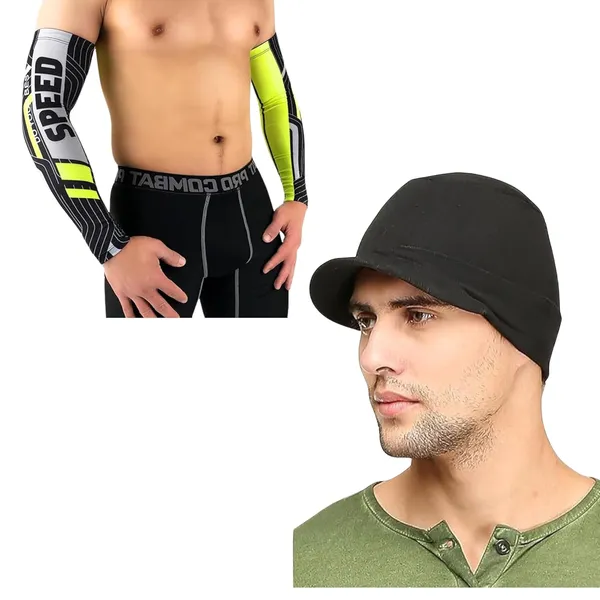 Black_&_Neon_UV_Protection,_Cooling_Compression,_And_Sun_Shield_For_Outdoor_Activities,_Arm_Sleeves_For_Riding,_Cycling_Arm_Sleeves_&_Skull_Cap_(Pack_Of_2)