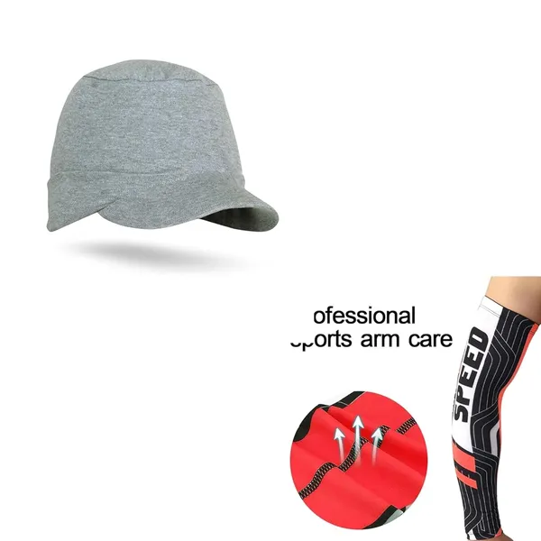 Silver_Red_UV_Protection,_Cooling_Compression,_And_Sun_Shield_For_Outdoor_Activities,_Arm_Sleeves_For_Riding,_Cycling_Arm_Sleeves_&_Skull_Cap_(Pack_Of_2)