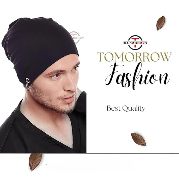Silver_&_Black_Helmet_Cap_With_O-Ring_Slouchy_Beanie_For_Men_(Pack_Of_2)