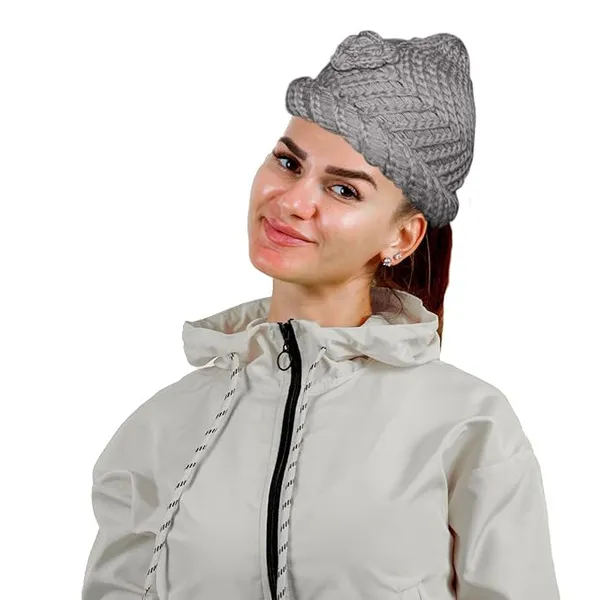 Silver_Versatile_Knit_Pom_Pom_Winter_Stylish_Beanie_For_Women