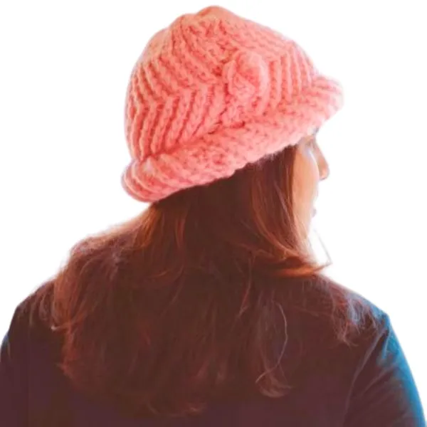 Pink_Versatile_Knit_Pom_Pom_Winter_Stylish_Beanie_For_Women